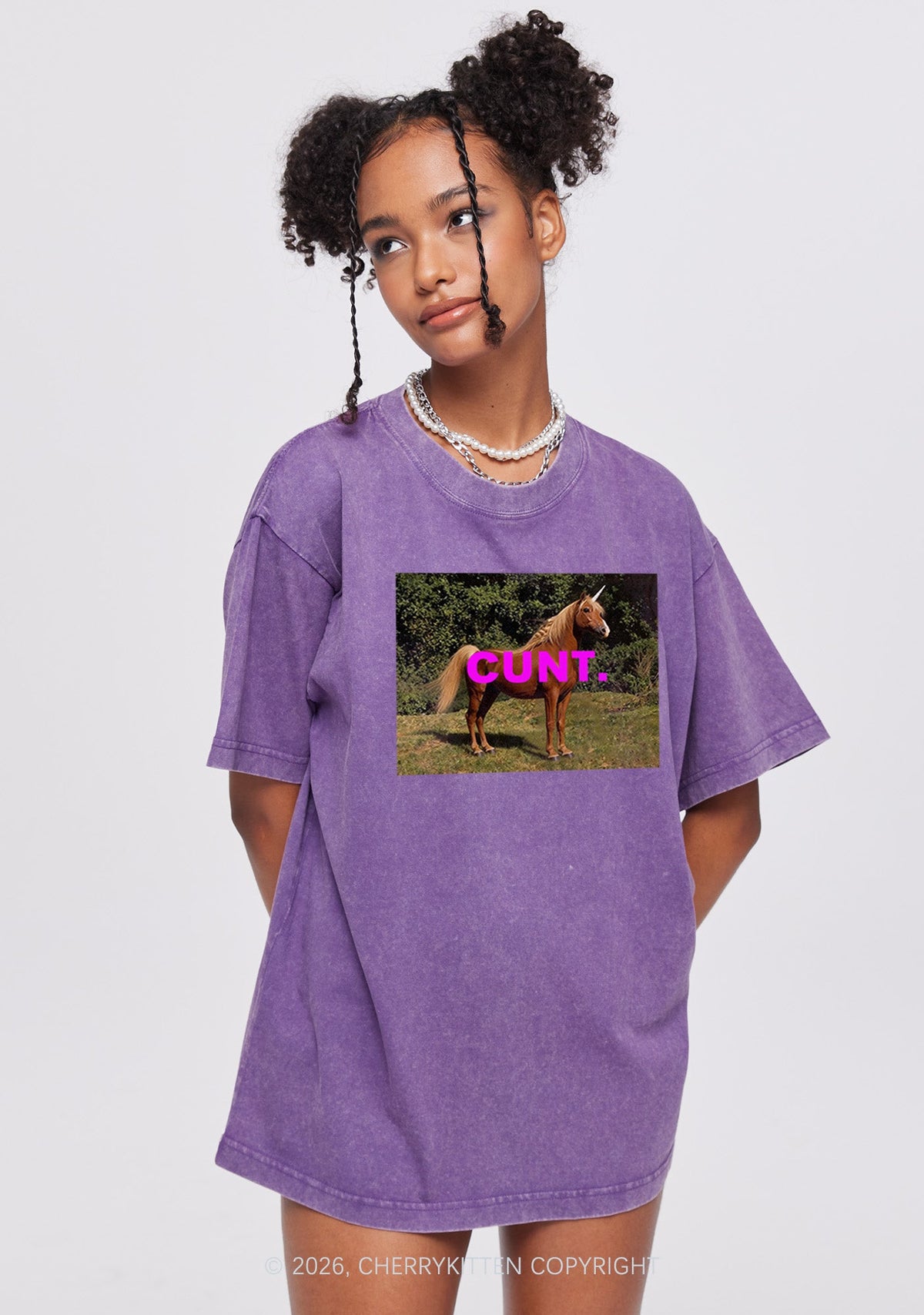Custom Photo Cxxt Y2K Shirts Washed Tee Cherrykitten