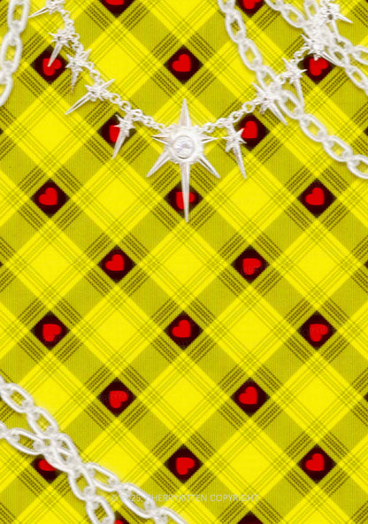 Star Chain and Hearts Y2K Mesh Crop Top Cherrykitten