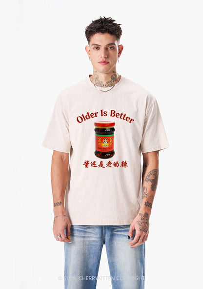 Older Is Better Y2K Shirts Washed Tee Cherrykitten