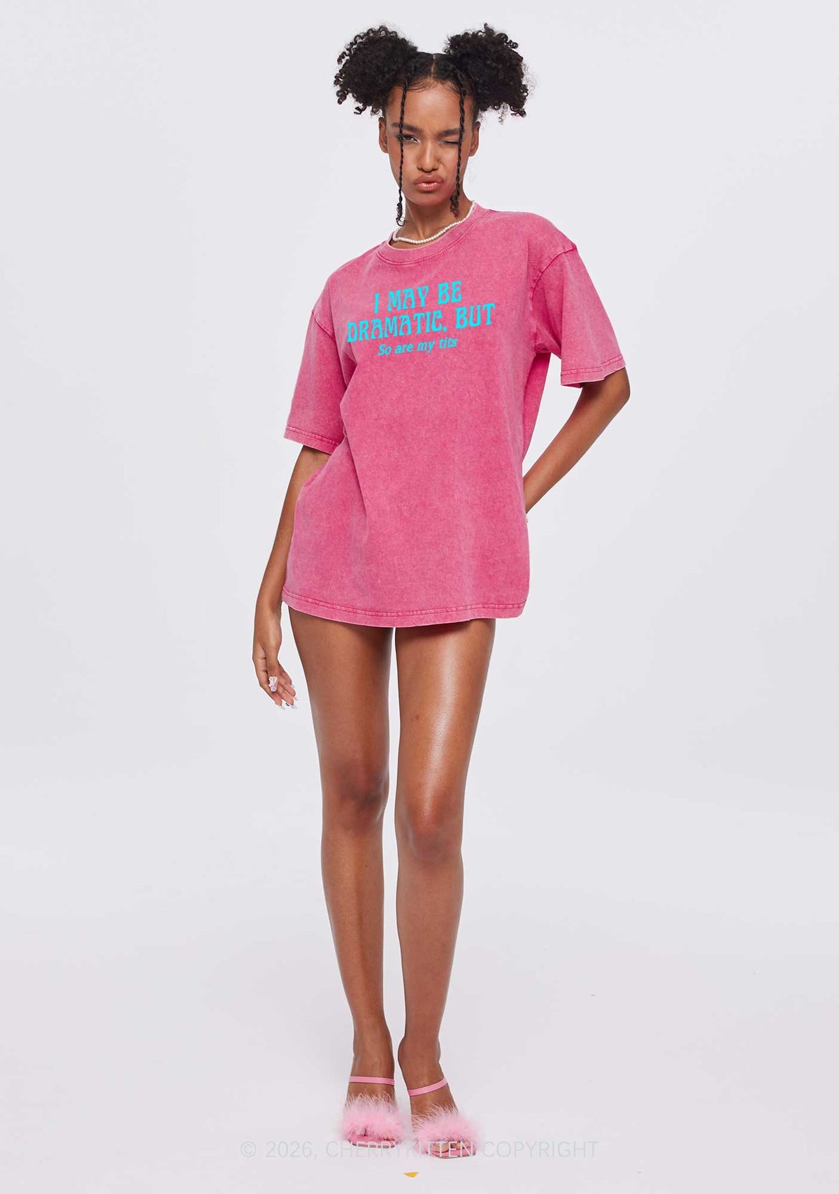 I May Be Dramatic Y2K Shirts Washed Tee Cherrykitten