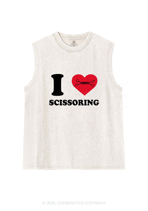 I Love Scissoring Pride Y2K Washed Muscle Tank Cherrykitten