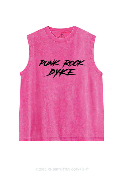 Punk Rock Dyke Pride Y2K Washed Muscle Tank Cherrykitten