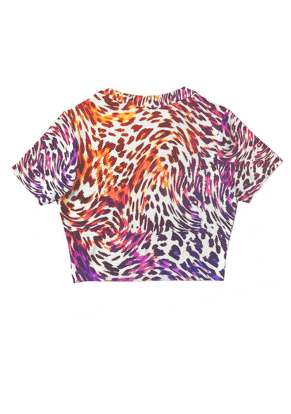 Lesbian Leopard Pride Y2K Mesh Crop Top Cherrykitten