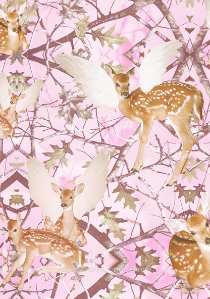 Pink Wood Deer Y2K Mesh Crop Top Cherrykitten