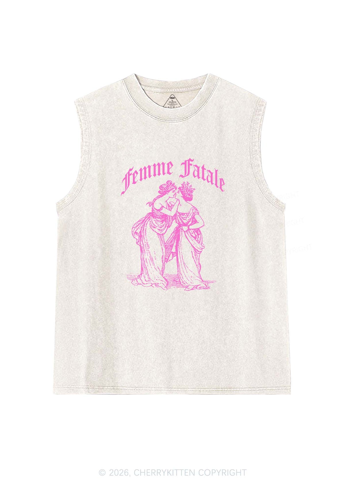 Femme Fatale Women Pride Y2K Washed Muscle Tank Cherrykitten