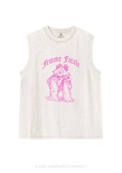 Femme Fatale Women Pride Y2K Washed Muscle Tank Cherrykitten