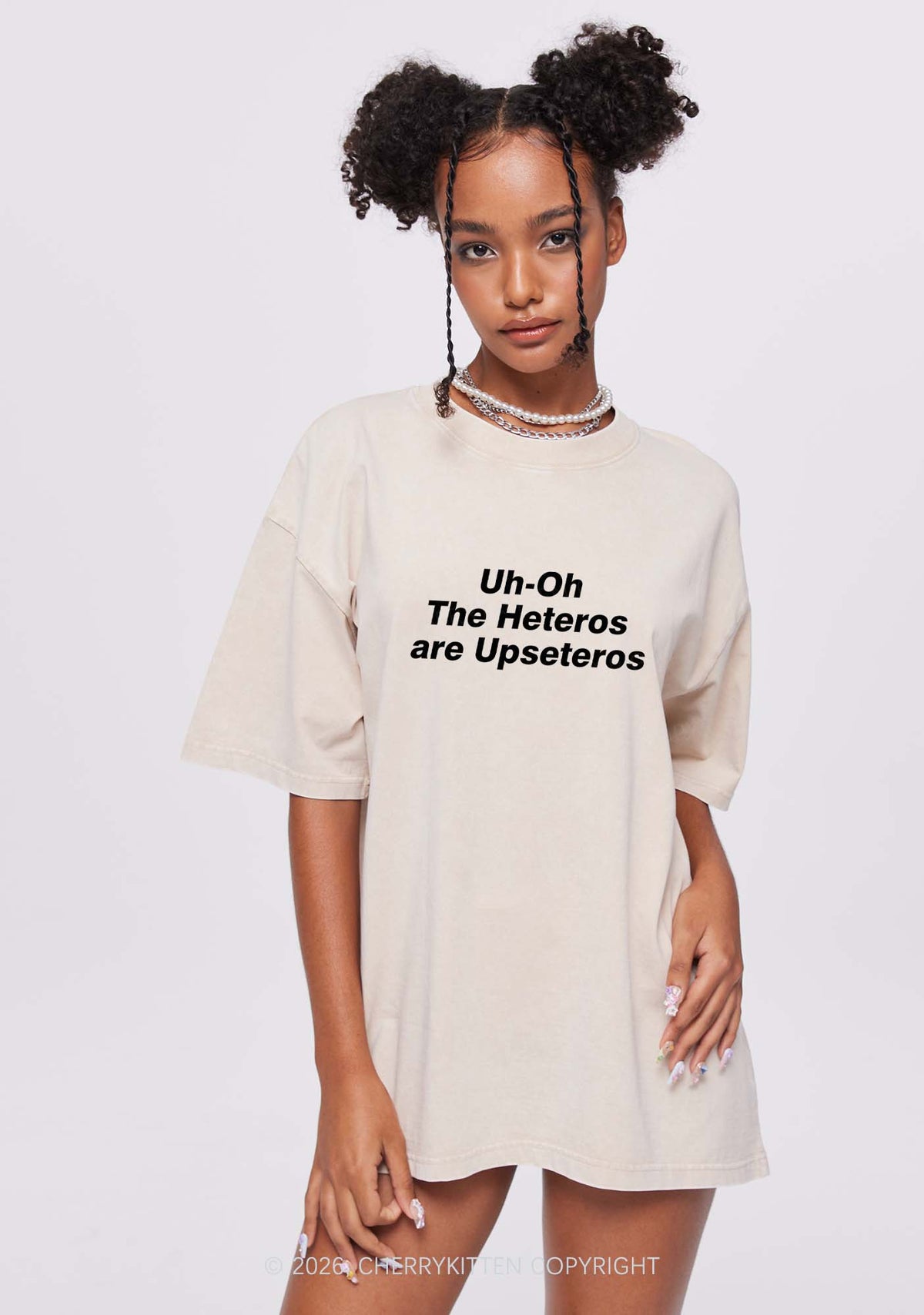 The Heteros Are Upseteros Pride Y2K Shirts Washed Tee Cherrykitten