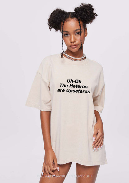 The Heteros Are Upseteros Pride Y2K Shirts Washed Tee Cherrykitten