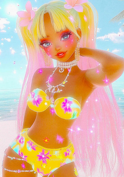 Flower Princess Y2K Mesh Crop Top Cherrykitten