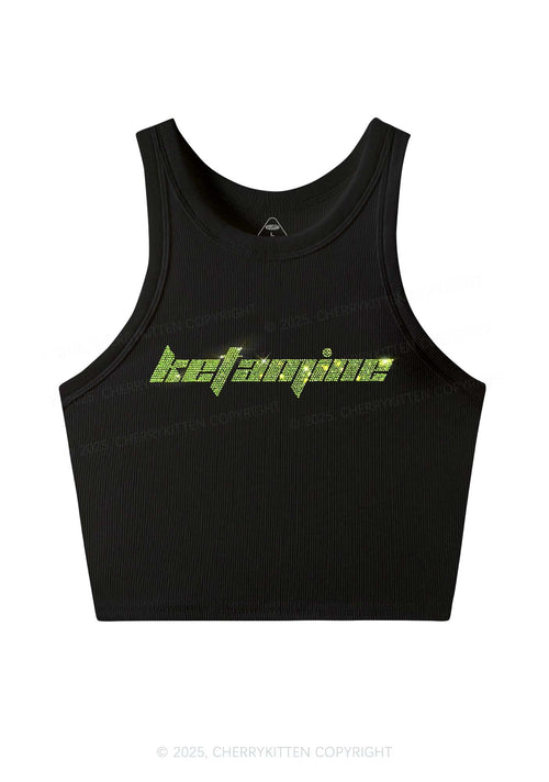 Rhinestone Ketamxxe Y2K Crop Tank Top Cherrykitten