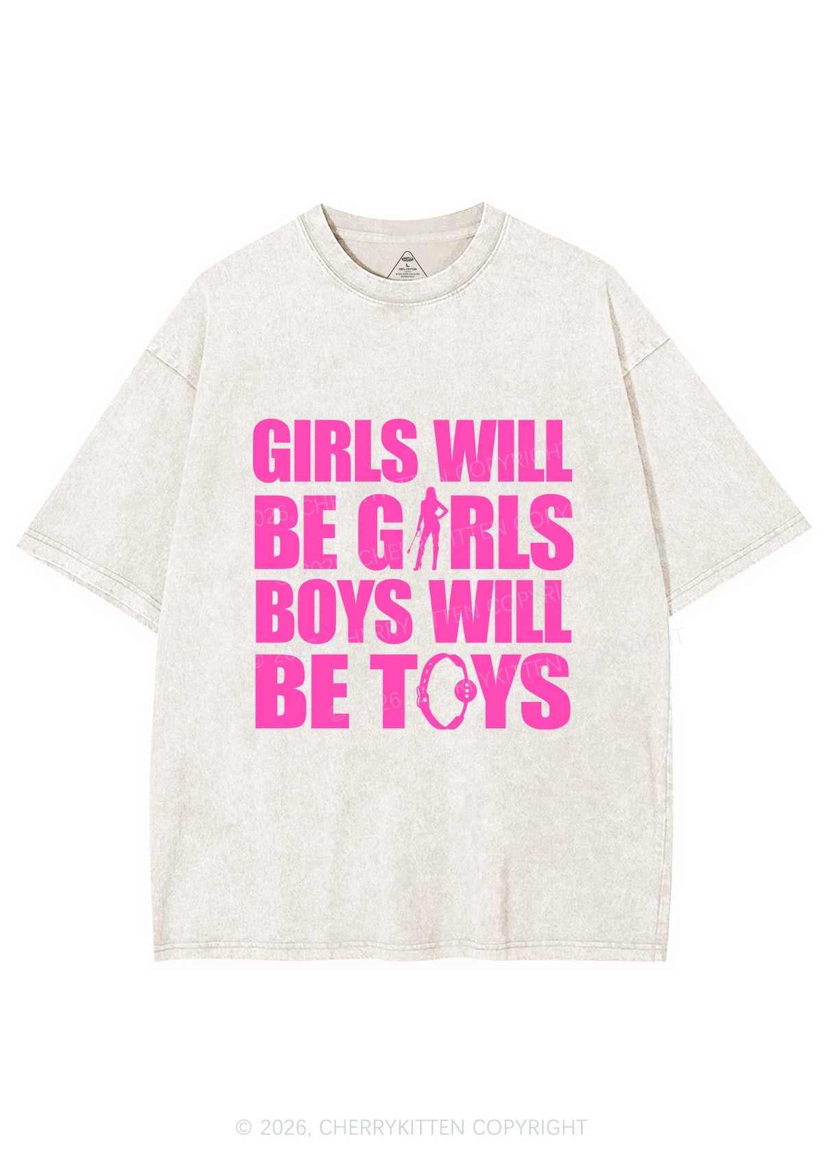 Girls Toys Y2K Shirts Washed Tee Cherrykitten