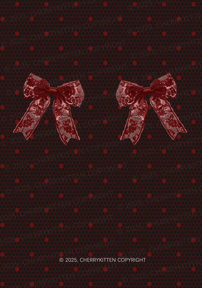 Bow Ties Y2K Mesh Crop Top Cherrykitten