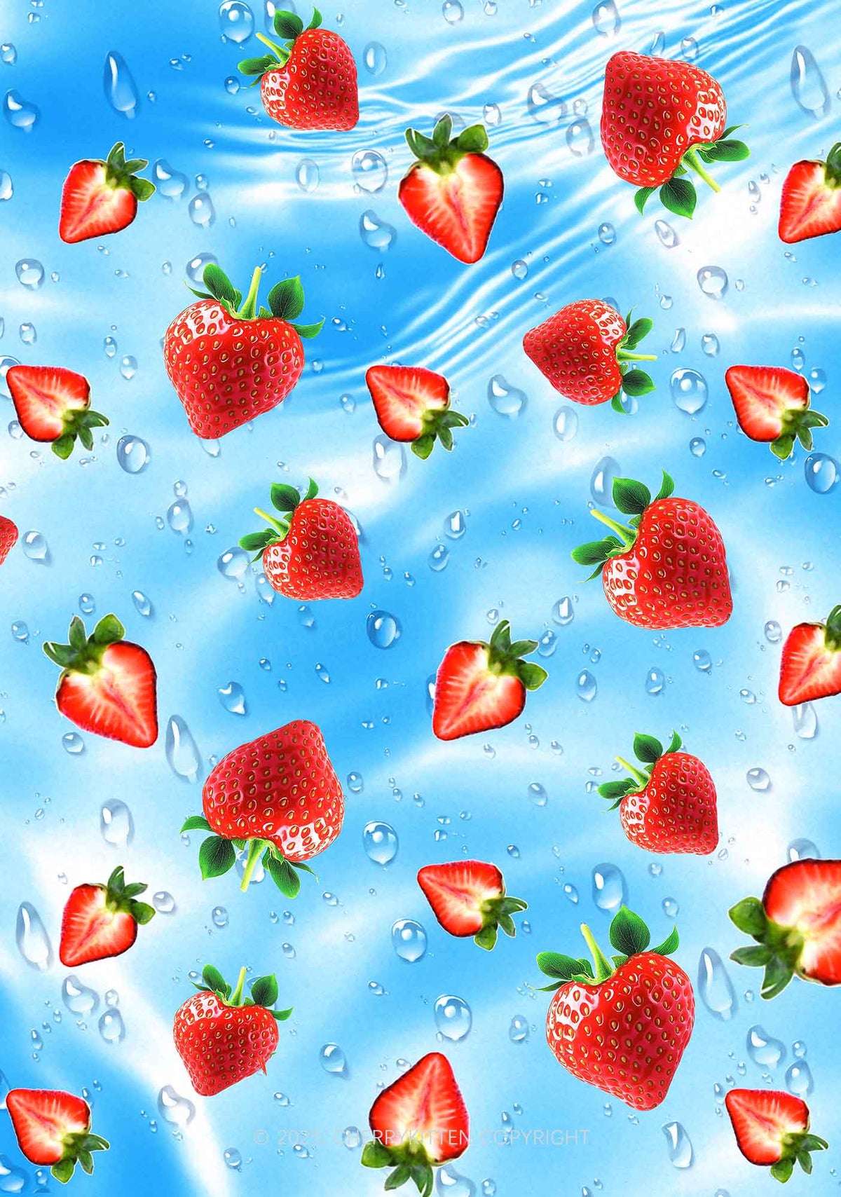 Blue Strawberry Y2K Mesh Crop Top Cherrykitten