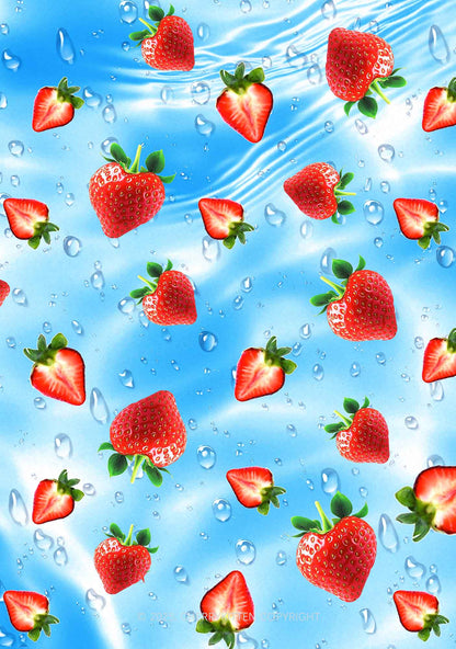 Blue Strawberry Y2K Mesh Crop Top Cherrykitten