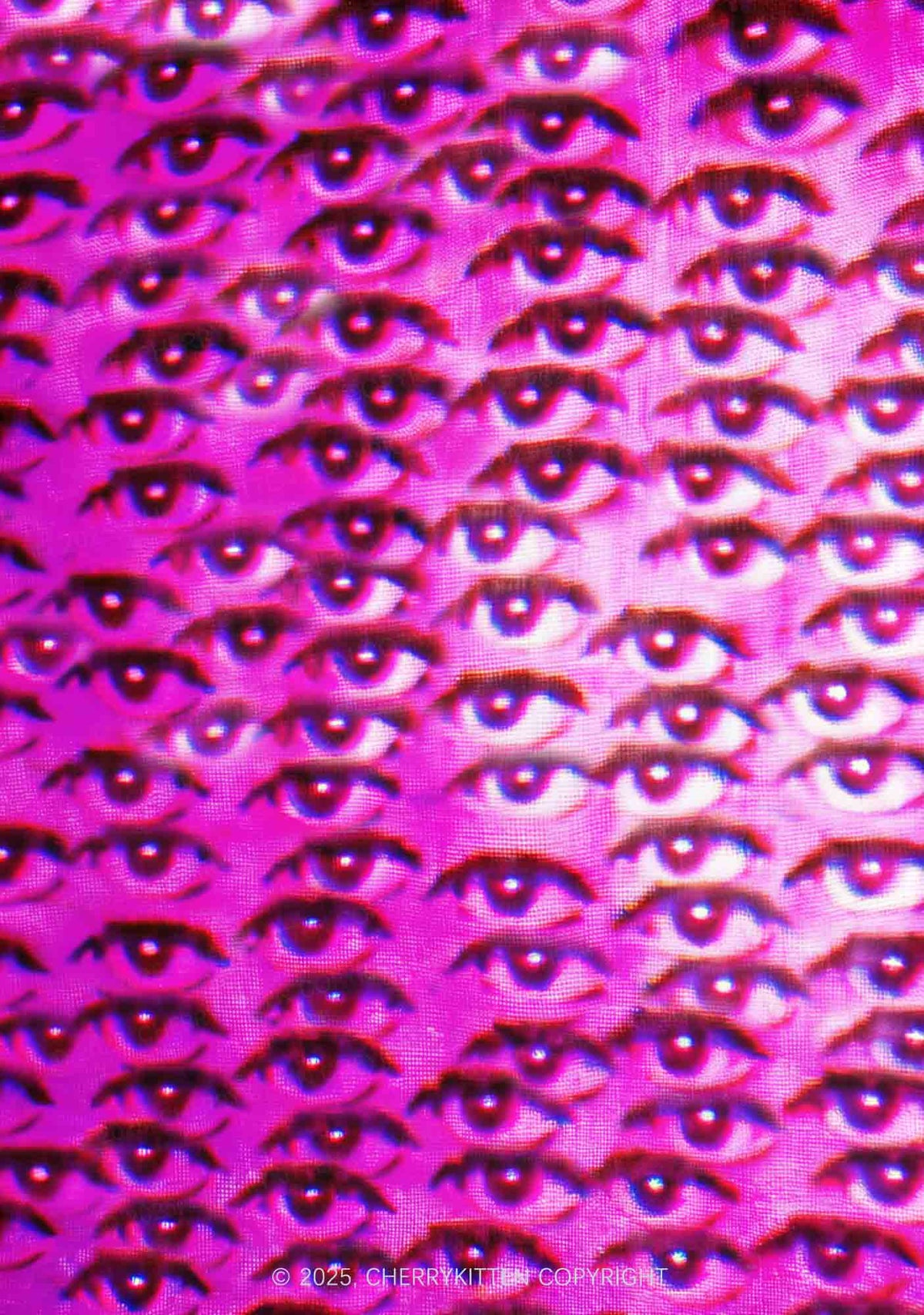 Halloween Pink Eyes Y2K Mesh Crop Top Cherrykitten