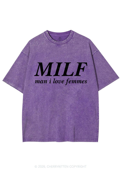 Man I Love Femme Pride Y2K Shirts Washed Tee Cherrykitten