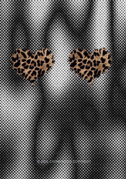 Leopard Hearts Y2K Mesh Crop Top Cherrykitten