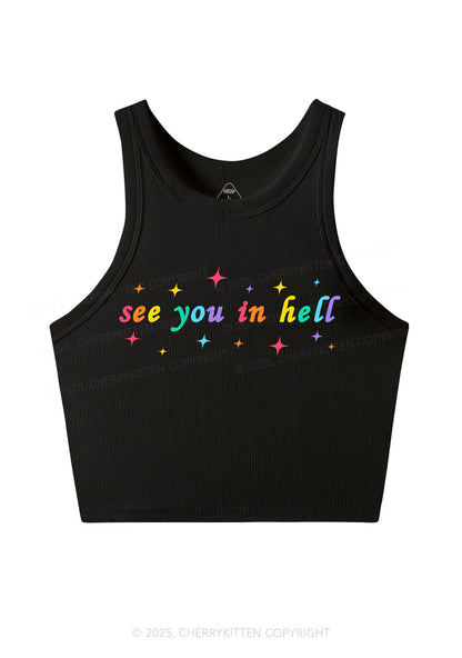 See You In Hell Pride Y2K Crop Tank Top Cherrykitten