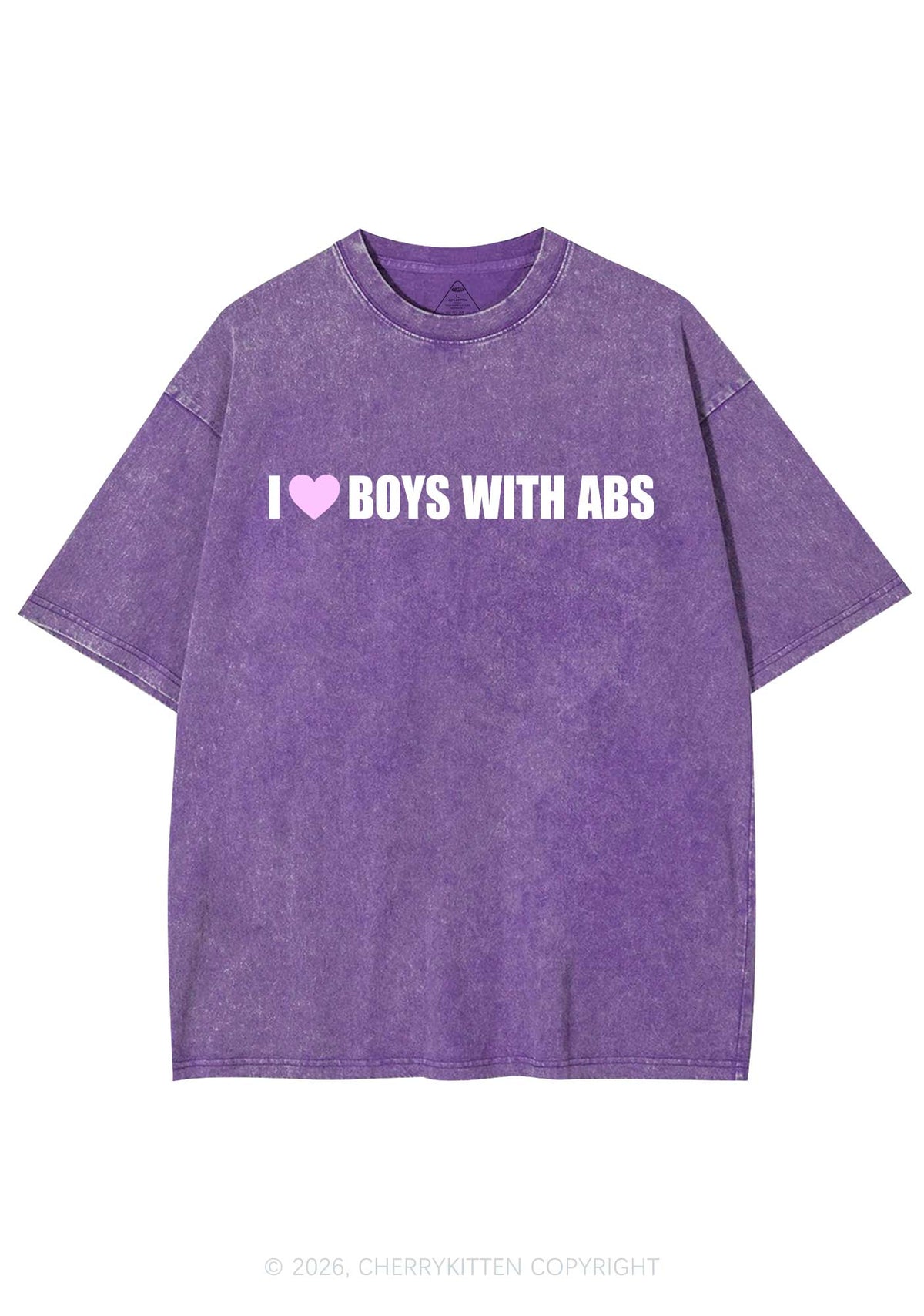 I Love Boys With ABS Y2K Shirts Washed Tee Cherrykitten