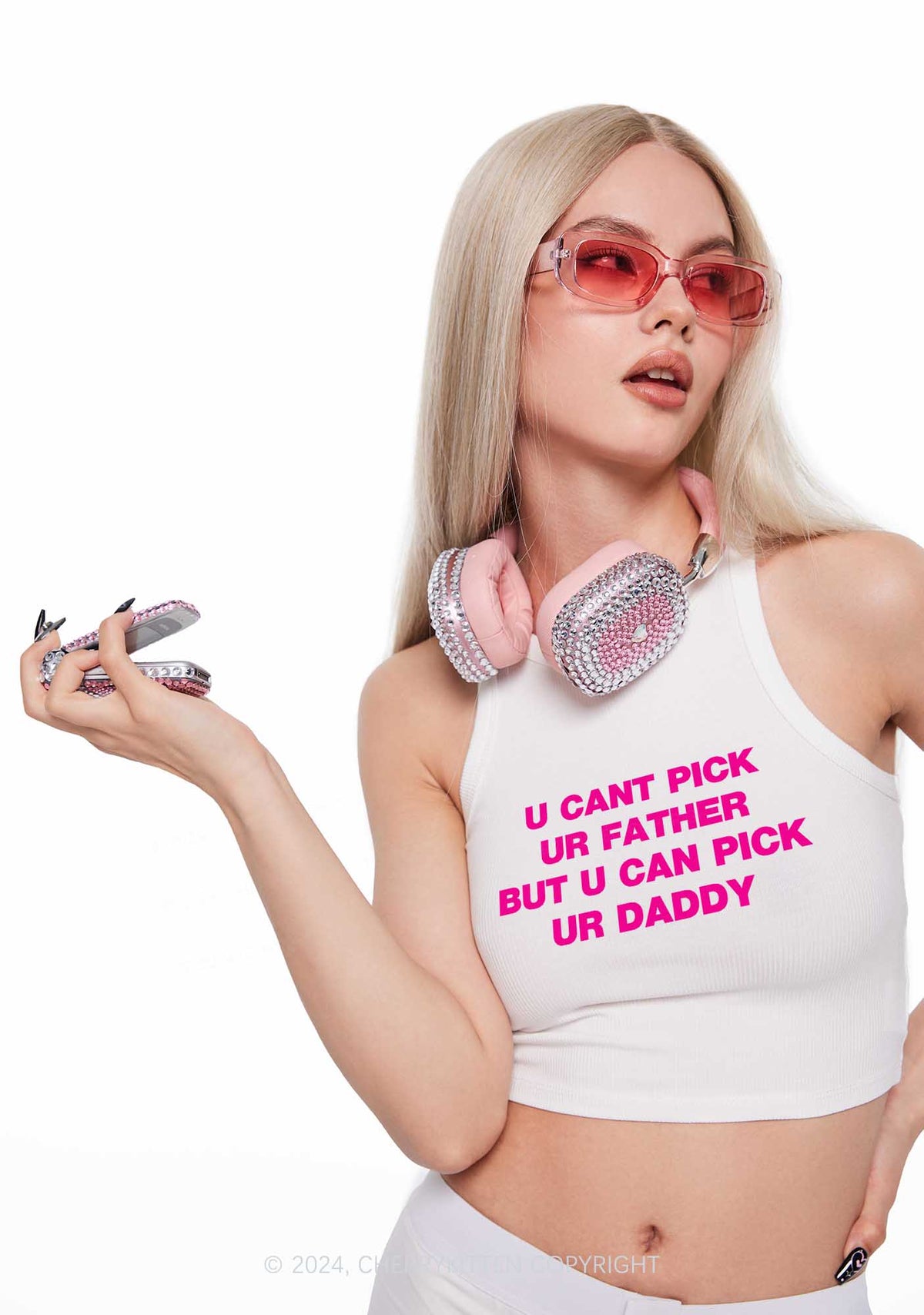 U Can Pick Ur Daddy Y2K Crop Tank Top Cherrykitten