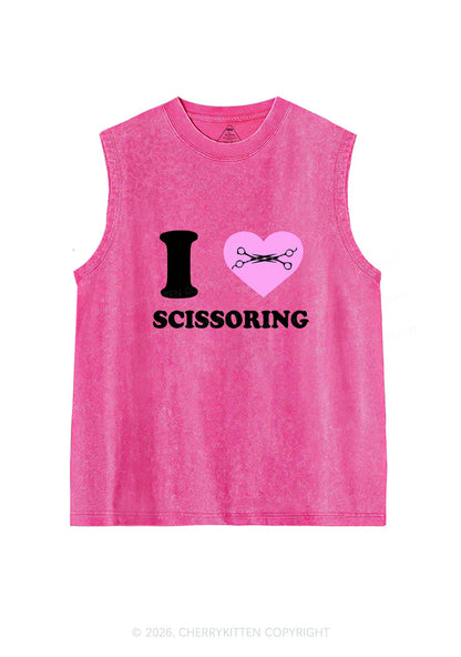 I Love Scissoring Pride Y2K Washed Muscle Tank Cherrykitten