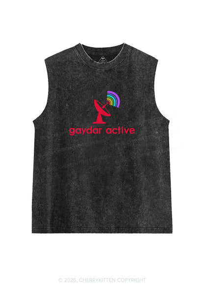 Gaydar Active Pride Y2K Washed Muscle Tank Cherrykitten