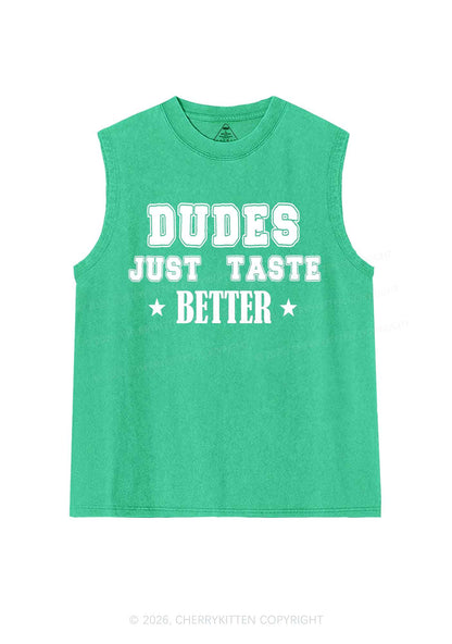 Dudes Just Taste Better Pride Y2K Washed Muscle Tank Cherrykitten