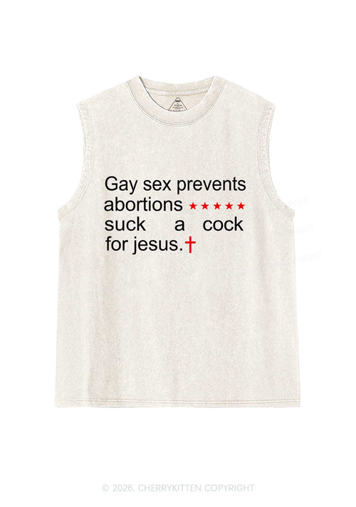 Suck A Cola For Jesus Pride Y2K Washed Muscle Tank Cherrykitten