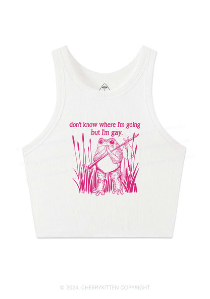 But I Am Gay Frog Pride Y2K Crop Tank Top Cherrykitten