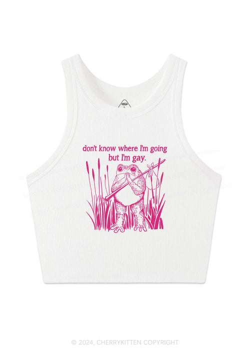 But I Am Gay Frog Pride Y2K Crop Tank Top Cherrykitten