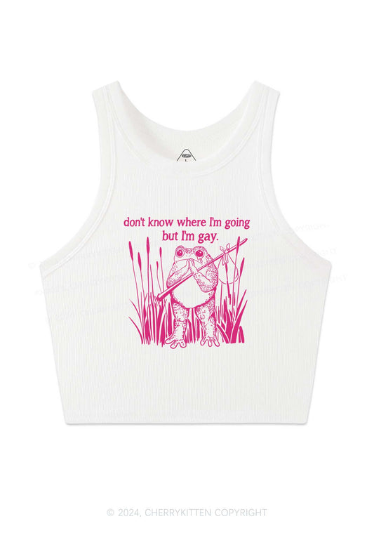 But I Am Gay Frog Pride Y2K Crop Tank Top Cherrykitten