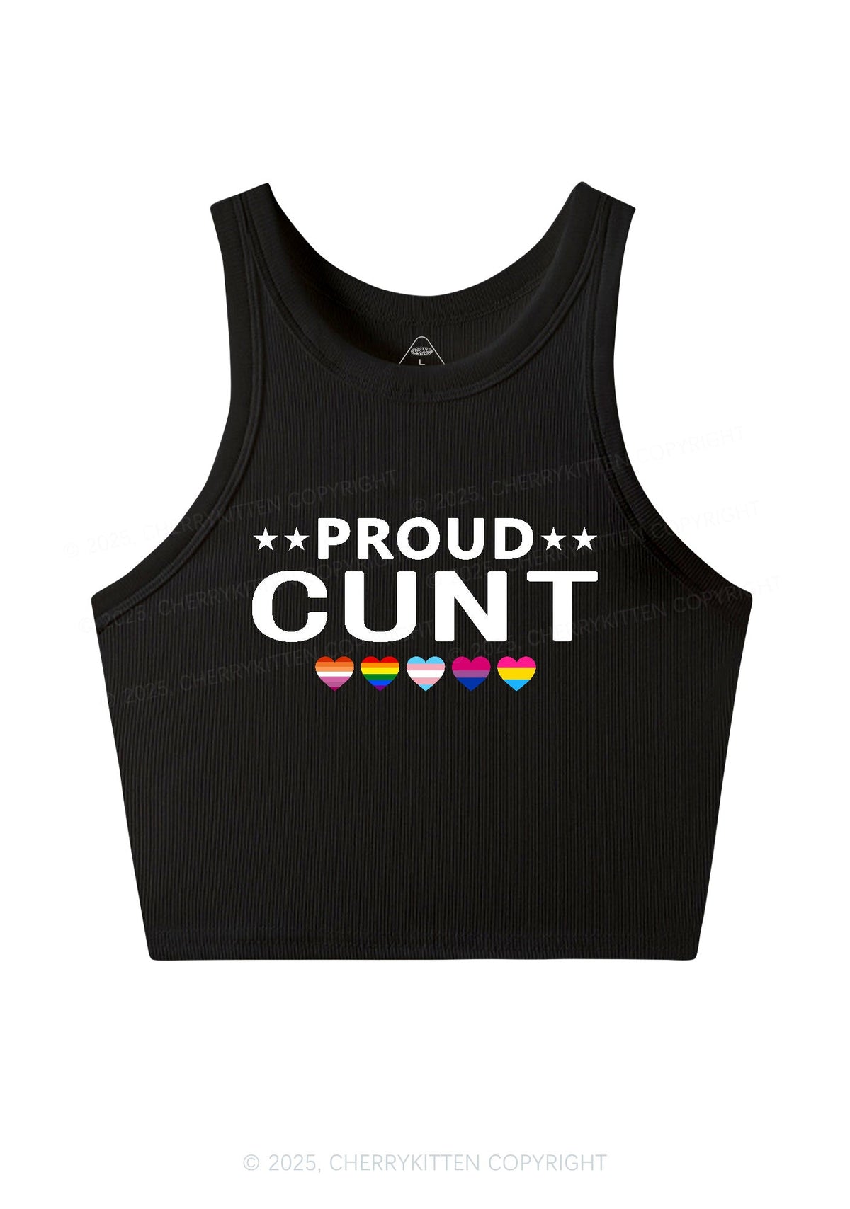 Proud Cxxt Pride Y2K Crop Tank Top Cherrykitten