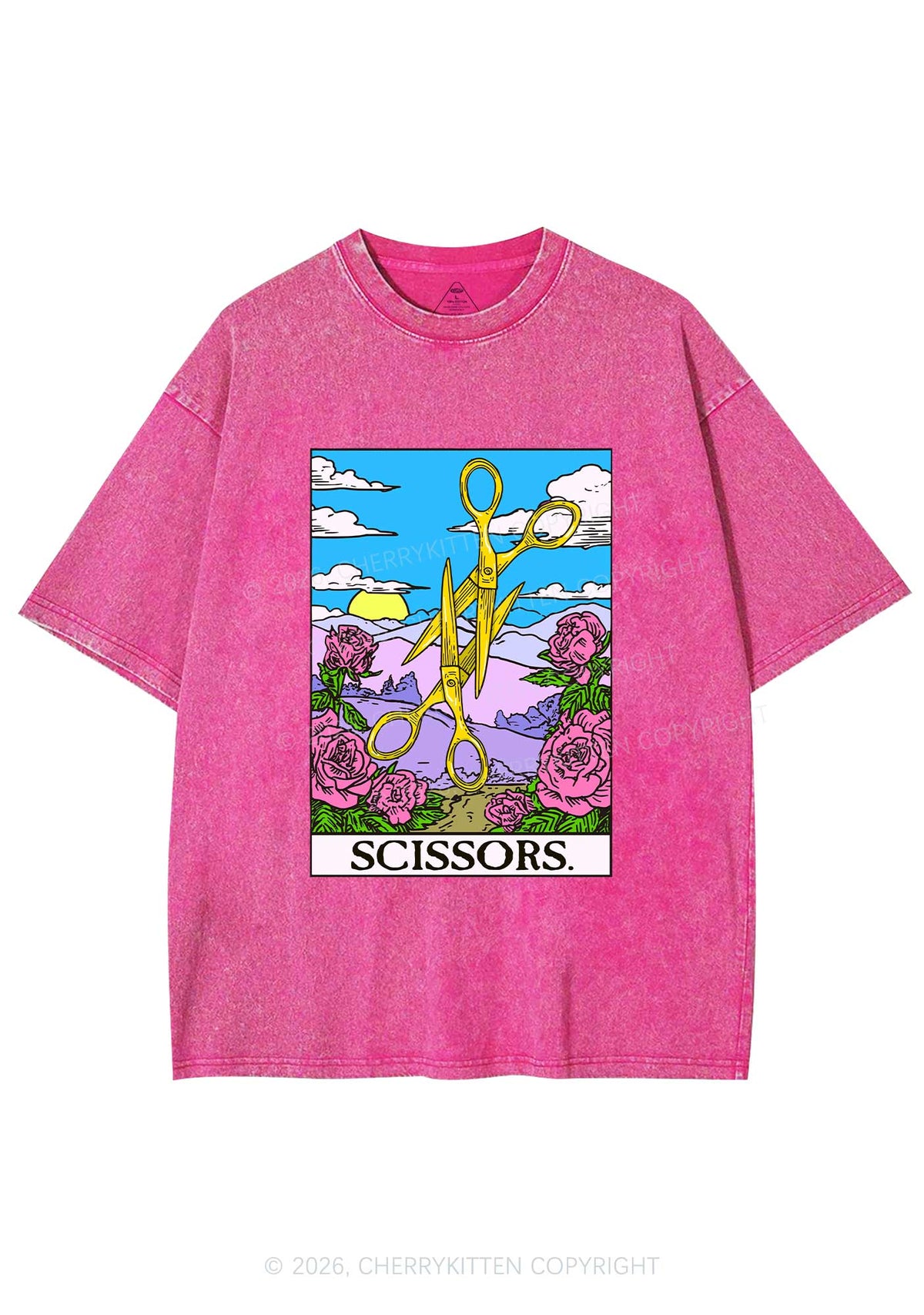 Yellow Scissors Pride Y2K Shirts Washed Tee Cherrykitten