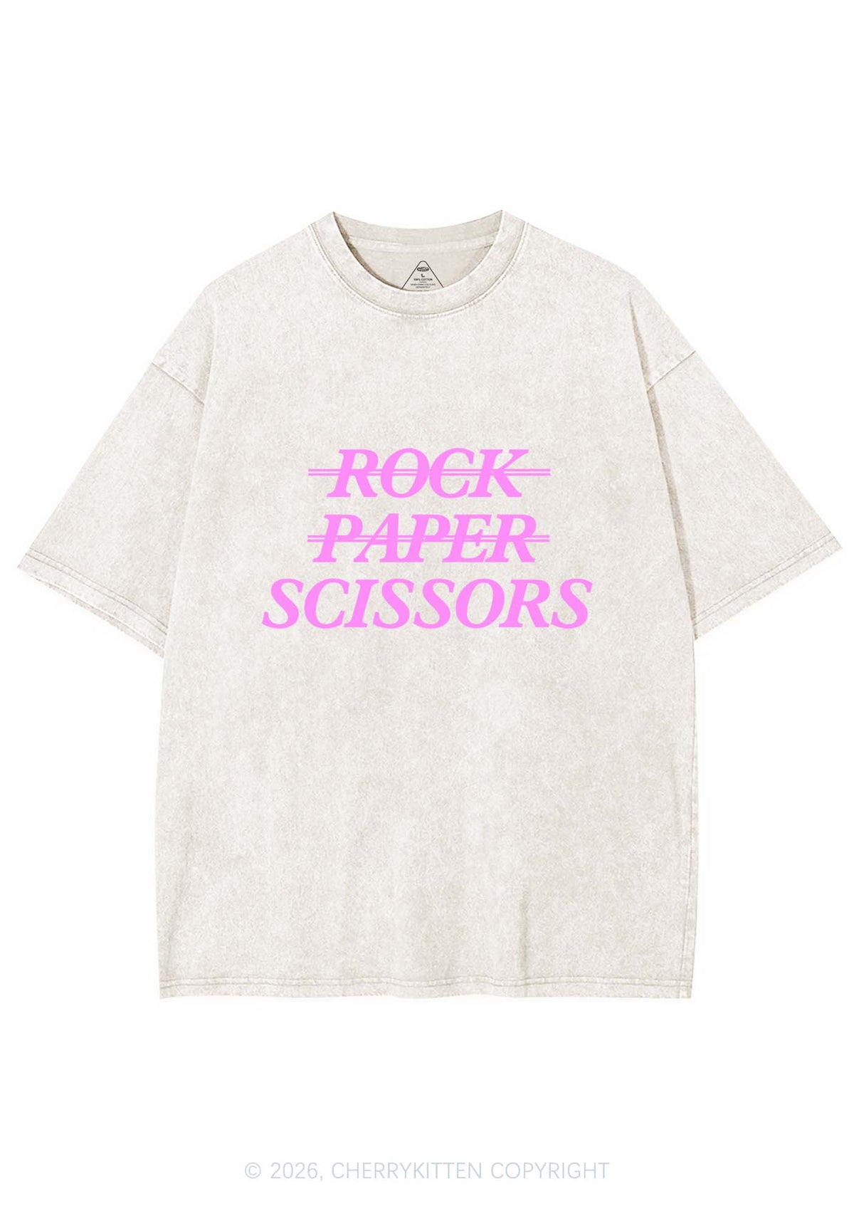 Rock Paper Scissors Pride Y2K Shirts Washed Tee Cherrykitten