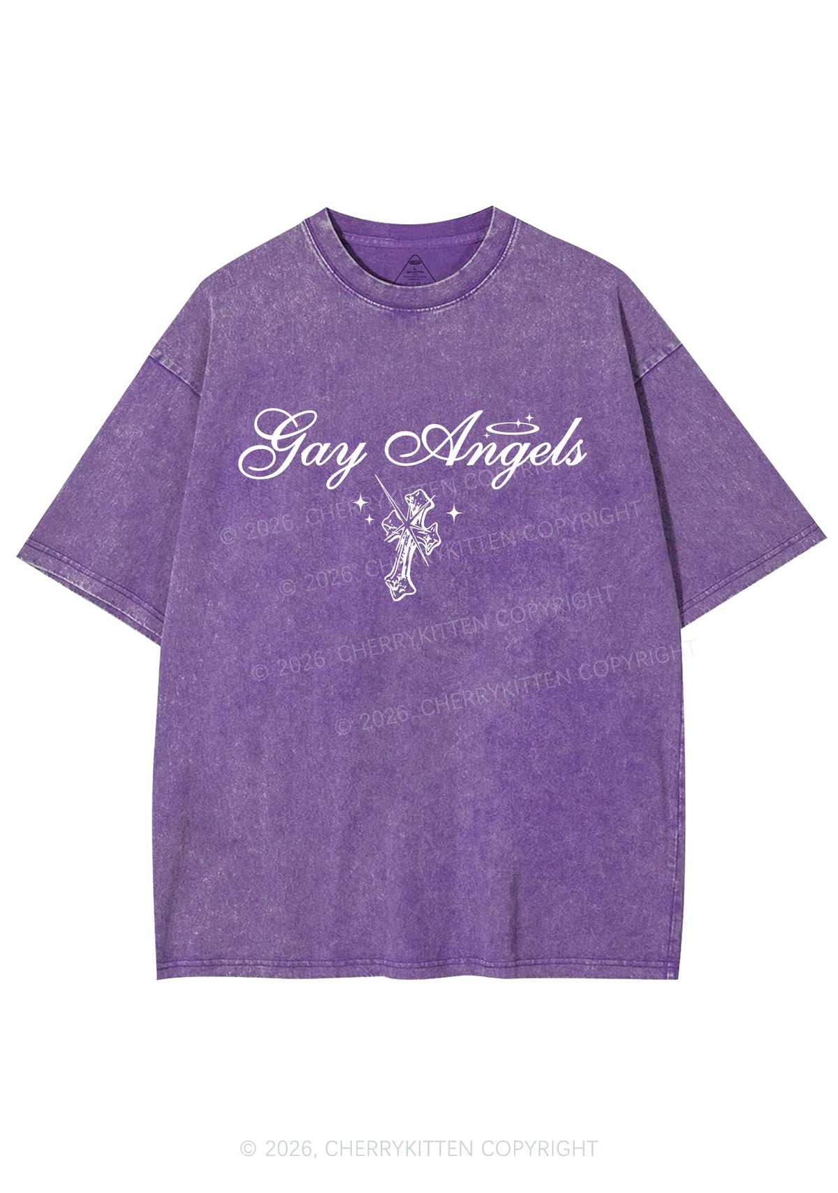 Gay Angels Pride Y2K Shirts Washed Tee Cherrykitten