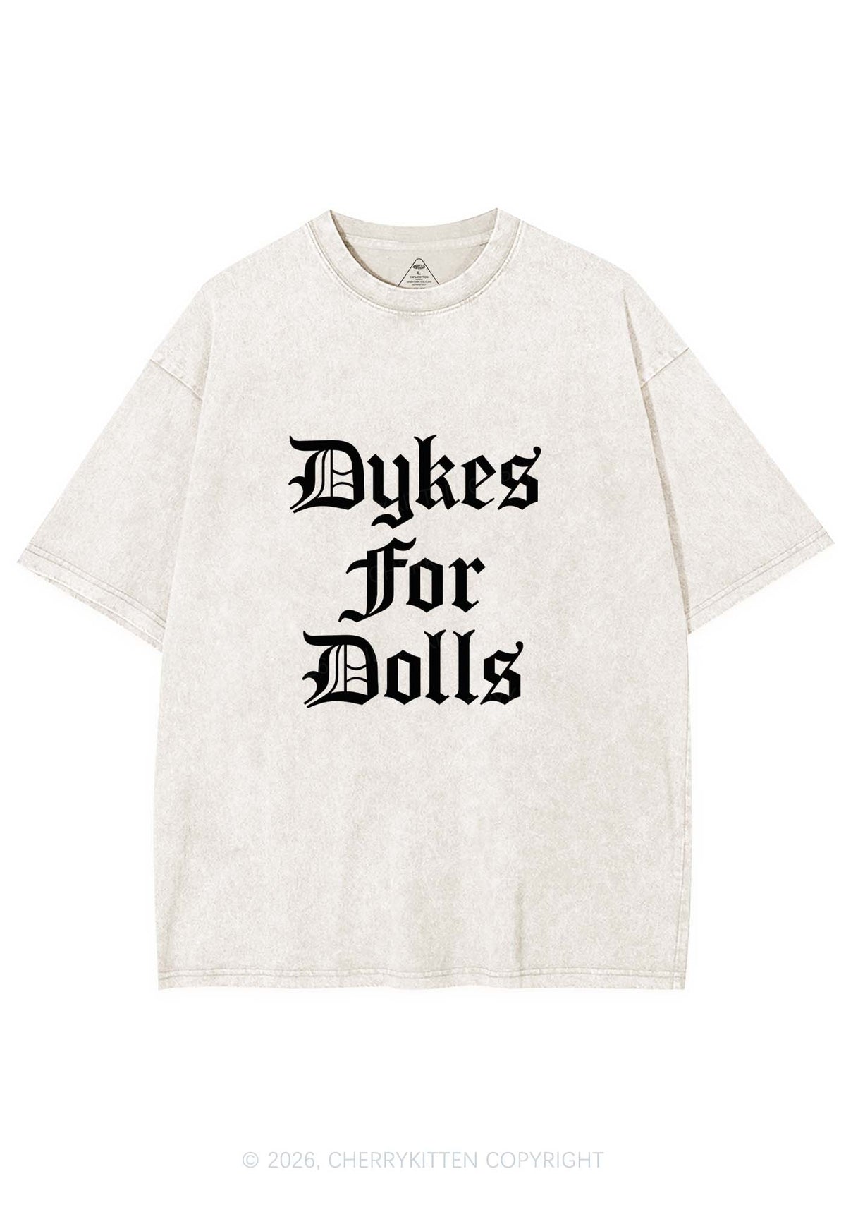 Dykes For Dolls Pride Y2K Shirts Washed Tee Cherrykitten