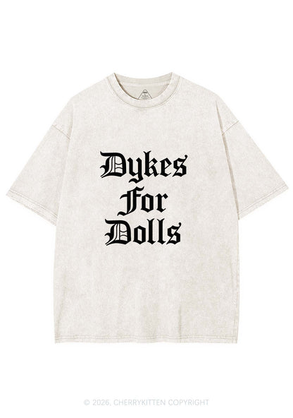 Dykes For Dolls Pride Y2K Shirts Washed Tee Cherrykitten
