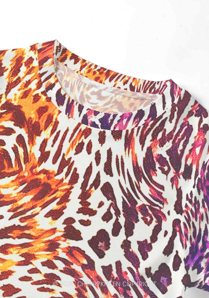 Lesbian Leopard Pride Y2K Mesh Crop Top Cherrykitten