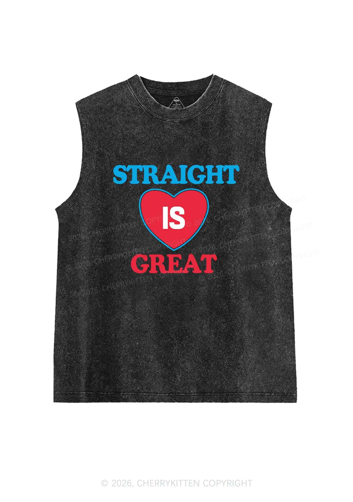 Straight Is Great Pride Y2K Washed Muscle Tank Cherrykitten