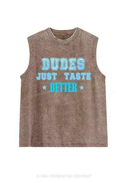 Dudes Just Taste Better Pride Y2K Washed Muscle Tank Cherrykitten