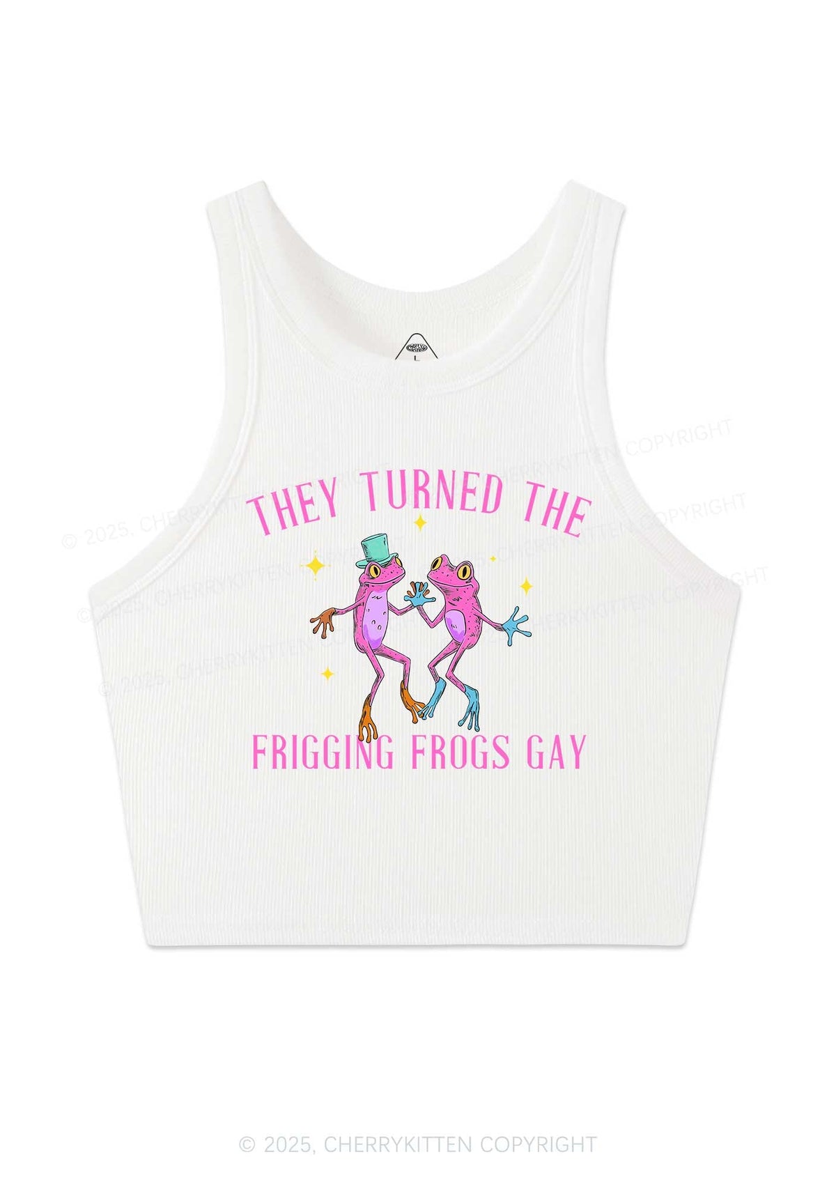 Frogs Gay Pride Y2K Crop Tank Top Cherrykitten
