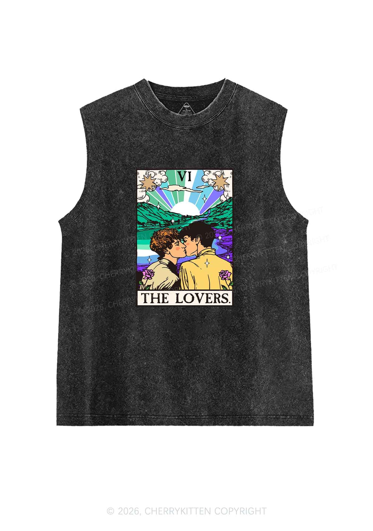 The Gay Lovers Pride Y2K Washed Muscle Tank Cherrykitten