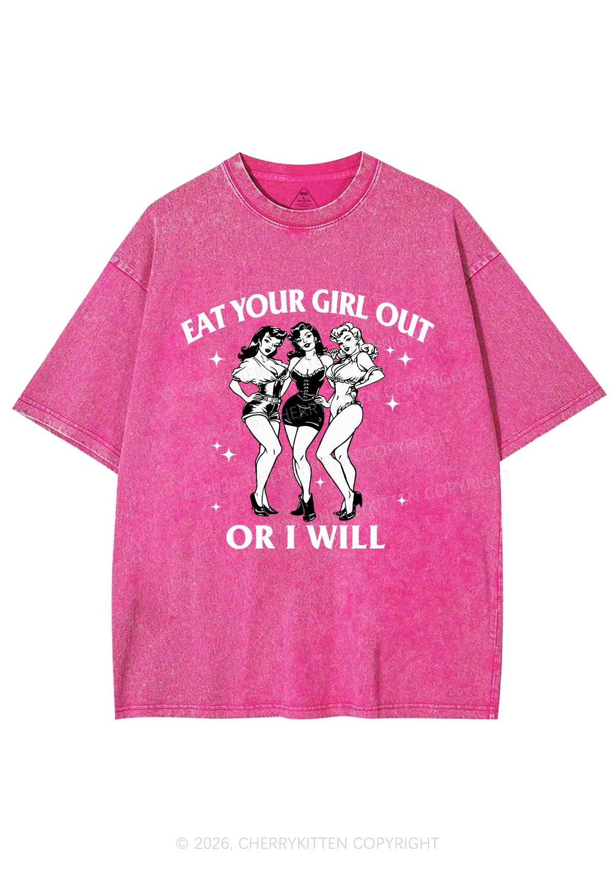 Eat Your Cowgirls Out Pride Y2K Shirts Washed Tee Cherrykitten