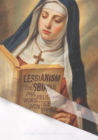 Lesbianism Nun Pride Y2K Mesh Crop Top Cherrykitten