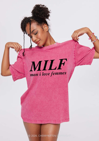 Man I Love Femme Pride Y2K Shirts Washed Tee Cherrykitten