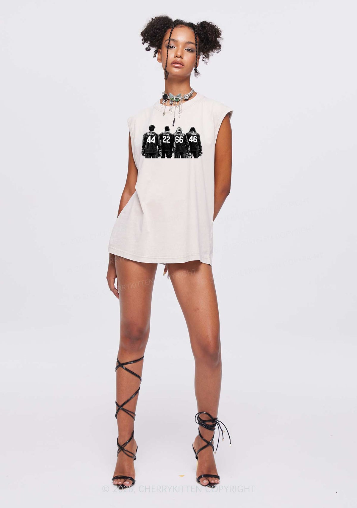 Hockey Crew Y2K Washed Muscle Tank Cherrykitten