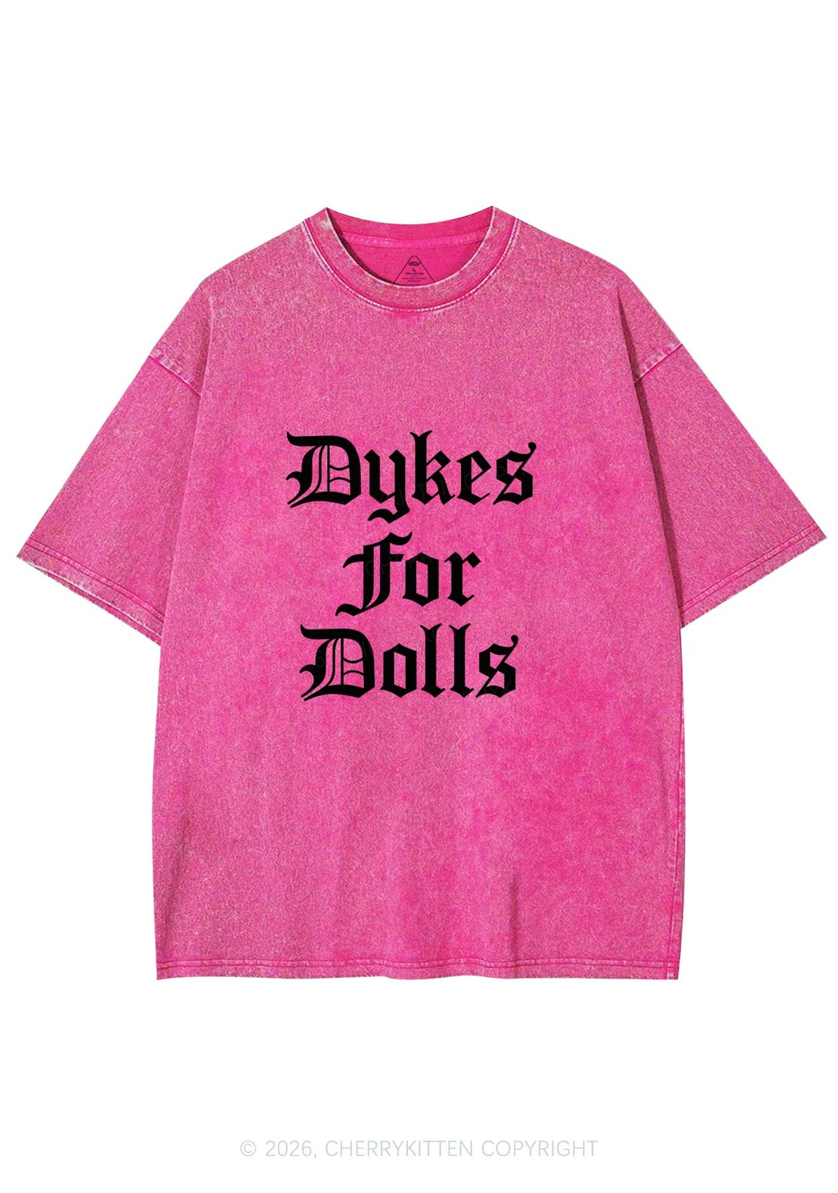 Dykes For Dolls Pride Y2K Shirts Washed Tee Cherrykitten