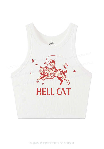 Cowgirl Hell Cat Y2K Crop Tank Top Cherrykitten