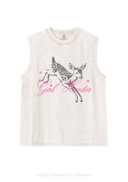 Girl Hunter Deer Pride Y2K Washed Muscle Tank Cherrykitten