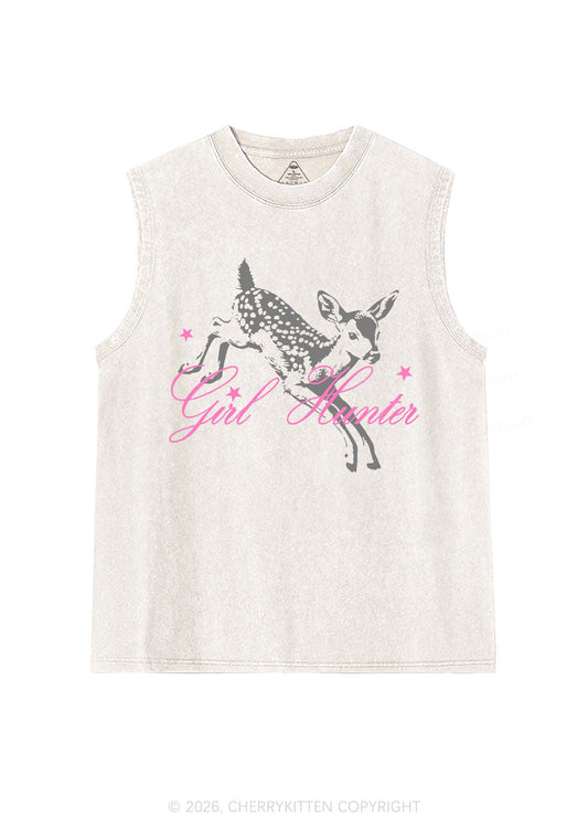 Girl Hunter Deer Pride Y2K Washed Muscle Tank Cherrykitten